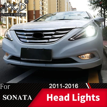 Lampă de cap Pentru Auto Hyundai Sonata 8 anii 2011-2016 MK8 Faruri de Ceata Lumini de Zi de Funcționare Lumina DRL H7 LED Bi Xenon Bec Accesorii Auto