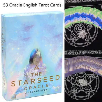53pcs Versiunea în limba engleză Hârtie Cretată Sociale Colectarea de Cărți de Tarot Joc Portabil Petrecere de Familie Starseed Oracle Avere de Joc