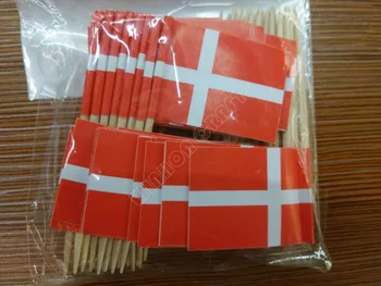 Mini Danemarca Scobitoare Steaguri 500PCS Hârtie Alimentare Ponturi Cina CakeToothpicks Decorare Cupcake cu Fructe Bețișoare de Cocktail Pentru Petrecerea