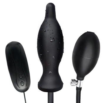 Built-in Vibrator Gonflabil Anal Plug Jucarii Sexuale Masaj de Prostata Mare Pompa de Silicon Butt Plug Dilatator Masturbator Pentru Barbati Femei
