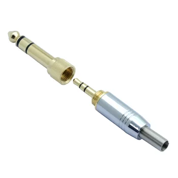 2sets/4buc 6,35 mm plug de sex masculin feminin de 3,5 mm jack + 3.5 mm Stereo Plug W/Primavara pentru 4mm Cablu 2 in 1 cu conector audio de asamblare
