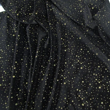INS FIERBINTE 90 cm*145 cm Islam catifea-stretch tesatura bronz material de imprimare franceză rochie de seara tesatura de cusut țesut