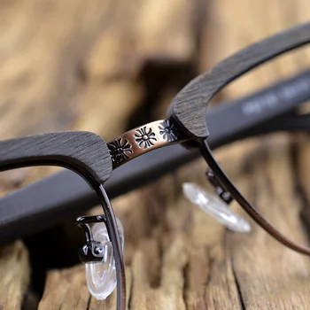 2019 Nou Designer de Om Ochelari Rame Optice baza de Prescriptie medicala Reteta Lemn Metal Pătrat Ochelari Cadru obiectiv Clar Eyeware Ochi de Sticlă