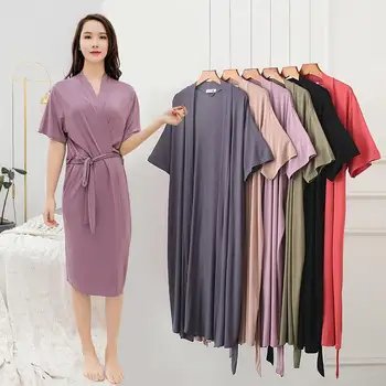 Kimono-Halat De Baie Rochie Sleepwear Acasă Haine Casual De Bumbac Mireasa, Domnisoara De Onoare La Nunta Haine Confortabile Modal Solid Halat Rochia