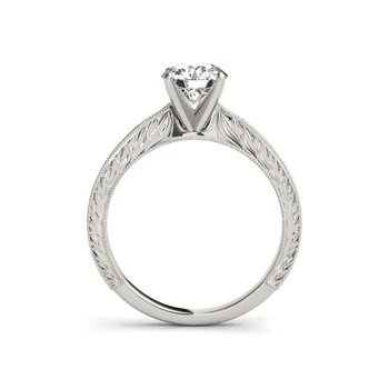 QYI Argint 925 Inele de Nunta de Argint Solitaire Inele de Logodna Pentru Femei 1.0 ct Tăiat Rotund Simulat Bijuterii cu diamante