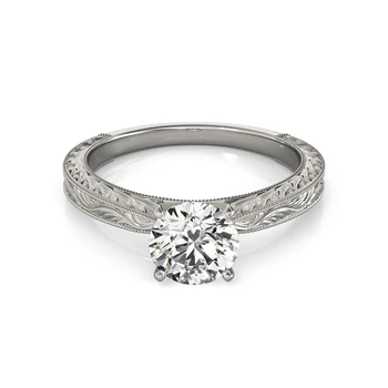QYI Argint 925 Inele de Nunta de Argint Solitaire Inele de Logodna Pentru Femei 1.0 ct Tăiat Rotund Simulat Bijuterii cu diamante