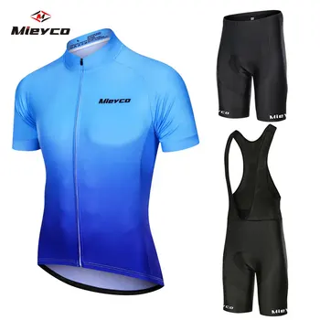 Albastru de Vară Bărbați Ciclism Jersey set Drum de Munte cu Bicicleta Ciclism Îmbrăcăminte set MTB Biciclete Sport Costum de Haine de Ciclism Set Nou