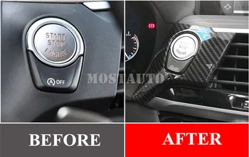 Pentru BMW G01 X3 X4 G02 Fibra de Carbon Stil Consola de Pornire Motor Buton de Oprire de Acoperire 2018-2020 1buc Accesorii Auto Interioare Auto Ornamente