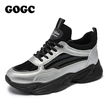 GOGC Femei Indesata Adidasi Platforma 5cm Talpa Groasă Doamnelor Casual Vulcaniza Pantofi Web Tată celebru de moda de sex feminin Adidași G6805