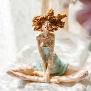 Moden Înger Fata De Rășină De Artă Statuie De Crăciun Cadou De Ziua Zână Grădină Miniaturi Sculptura Ornament Decor Acasă Accesorii