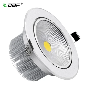 [DBF]de Argint Corpul Rotund Estompat LED Încastrat tip Downlight 7W 9W 12W 15W 18W COB Plafon de Lumină Spot cu LED Driver de Iluminat Interior