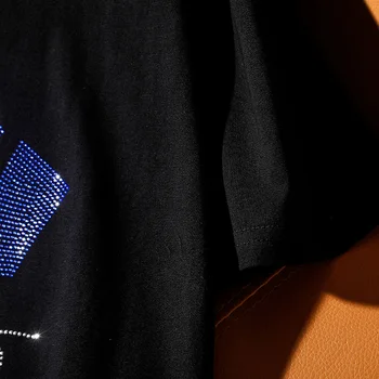 Plus Dimensiune Maneci Scurte T-Shirt Femei 2020 Albastru de Vară Fierbinte de Foraj Negru Topuri & Tee Casual Stil Harajuku Feminin Tricouri TX134