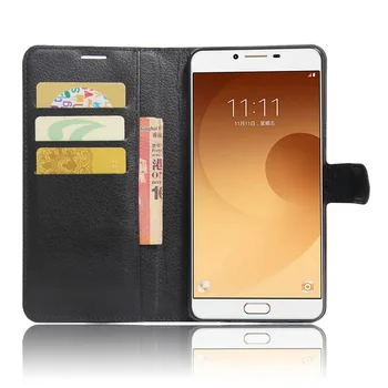 Portofel de lux Flip din Piele de Caz Pentru Samsung Galaxy C9 Pro c9000 6-inch telefon din Piele Capacul din spate de caz cu Stand Etui>