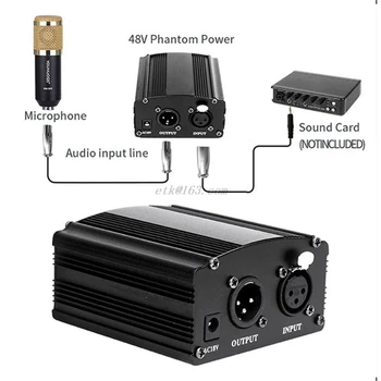 48V Phantom Power de Alimentare cu Adaptor AU NE Ștecăr UE pentru Condensator Microfon Karaoke Microfon Accesorii Kit
