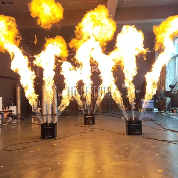 Triple Mod Flacără Proiector Efect de Scena Show-Spray Foc Masina Dmx512 Portabil Aruncător de Flăcări de Foc Inaltime 3m Etapă Proiector