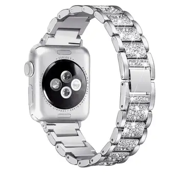 Diamant Curea Pentru Apple Watch 38mm 42mm Metal Stras Bling Înlocuire Bratara Femei pentru iWatch Banda 40mm 44mm Seria 5 4