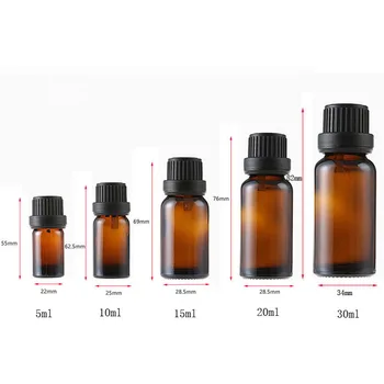 24buc 5 ml/10ml/15ml/20ml/30ml Amber Brown Sticlă Euro Dropper Sticle de Ulei Esential de Lichid Aromoterapie Pipeta Flacoane Containere