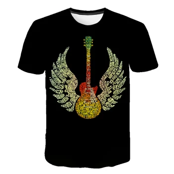 Vara 2020 muzica noua boys T-shirt imprimat 3D Chitara rock cu maneci scurte T-shirt chitara frumos elegant din metal Băiat cool haine