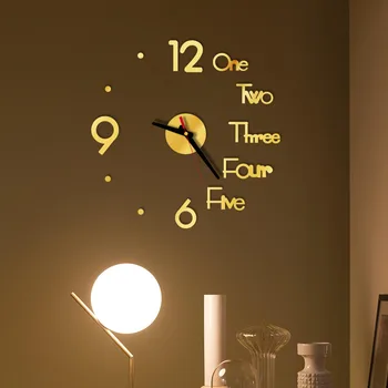 Acrilice Moderne DIY Ceas de Perete 3D Suprafață Oglindă Autocolant Decor de Birou Acasă Mare Perete Decorativ Unic Ceasuri Ceas de Perete#p2