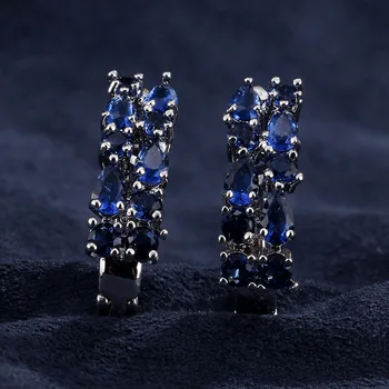 2021 nou de lux albastru colorat rotund pere de argint 925 pentru femei lady cadou de aniversare de bijuterii en-gros E5245