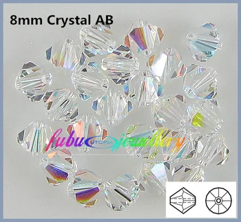 Transport Gratuit! 144pcs/Lot, AAA Chineză de Calitate de Top de 8mm Crystal AB Cristal Bicone Margele