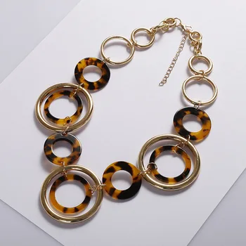 Moda Geometrică Cerc De Acid Acetic De Metal Colier De Aur Temperament Cravată Coliere Pentru Femei Pandantiv Bijuterii Accesorii Cadou