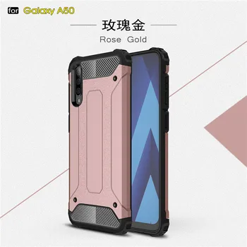 Telefon Funda Pentru Samsung Galaxy A50 Caz Acoperire Anti-cioc Moale din Silicon + Plastic Greu de Caz Pentru Samsung A50 Capa A50 SM-A505F