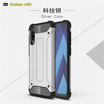 Telefon Funda Pentru Samsung Galaxy A50 Caz Acoperire Anti-cioc Moale din Silicon + Plastic Greu de Caz Pentru Samsung A50 Capa A50 SM-A505F