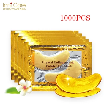InniCare 1000pcs=500pairs de Cristal de Aur Colagen Masca de Ochi Patch-uri Anti-Rid Elimina Ochi Negru de Îngrijire a Feței ochi pad
