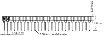 100 Buc Rotunde Pin Prelucrate cu Diametrul de 0,5 mm 1x40 40 de Pini de sex Feminin Antet Teren 0.100