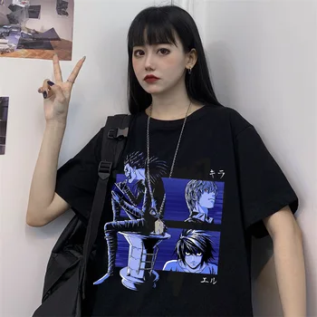 Noutatea Death Note Shinigami Ryuk T-shirt Femei Maneci Scurte Manga Japoneză Light Yagami T-shirt Bumbac Anime Tee Idee de Cadou y2k