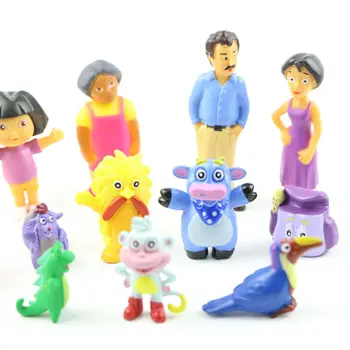 12buc/set Desene animate Dora PVC Figurine Jucarii Dora the Explorer Păpuși Pentru Copil Ziua de nastere Cadou