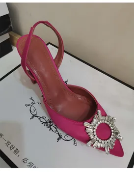 2021 femei Brand Pompe de lux Cristal Sandale tocuri inalte mireasa de Vara Pantofi Confortabil triunghi cu Toc Pantofi de Nunta Petrecere