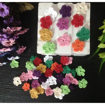 100pic Colorate de Bumbac Croșetat Flori Aplicatiile Haine Recurs DIY Pad Accesoriu Handmade Tricotate Îmbrăcăminte Patch-uri Fete Pălării