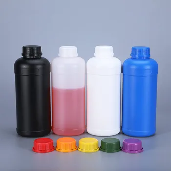 Gol 1000ML flacon din peid pentru alcool/Șampon/vopsea Rotund recipient de plastic de Grad Alimentar sticle 4BUC/lot