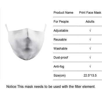 Noul Design Clasic Mască de Craniu de Imprimare Material Lavabil Măști Adult Cosplay Groază Gura Măști PM2.5 Protecție Anti-Praf Masca