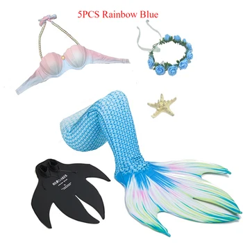 Femeile Sirena de costume de Baie de Lux Adult Vara Plaja Piscina Ariel Mermaid Tail+Monofin +Bikini Costume de baie Pentru Costume C188274AD