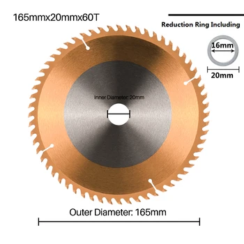 XCAN cu muchii tăietoare de Carbură de Lemn Disc de Tăiere 165mm 24T,60T TiCN Acoperit TCT Lamă de fierăstrău Circular