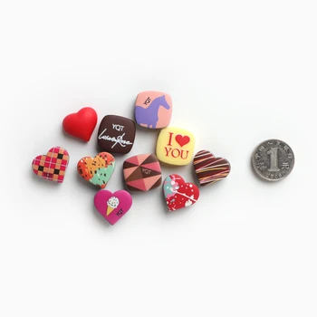 10buc Mici Inima Iubitoare Magnet de Frigider Rășină Ciocolata Familie Magnet de Frigider Decor de Nunta