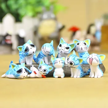 9pcs Kawaii Brânză Pisici Kitty Statuie Miniaturi Rășină Pisicuta Figurine Mini Grădină Cifre Decor pentru Acasa Jucarii Copii