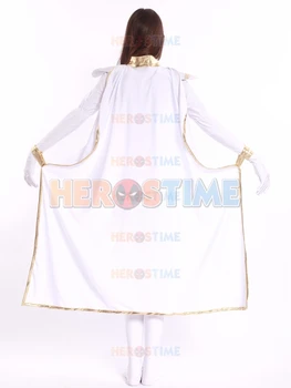 X-men White Storm Femeie super-Erou Costum de Spandex Fullbody Strâns White Storm Femeie Costum Cu Capul și Umărul armura
