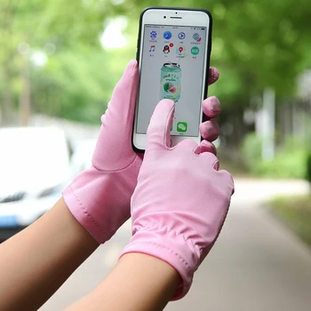 Mănuși de conducere de sex Feminin de protecție Solară Stil Subțire de Vară Respirabil Non-Alunecare de Cinci Degete de Femeie Mănuși Arătător Touchscreen SZ103W1