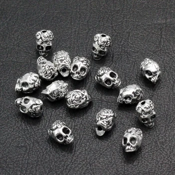 50pcs / lot de Argint Craniu Farmece Decor de Halloween Mână DIY Farmecele pentru a Face Bijuterii Pandantive Bijuterii 10*7mm