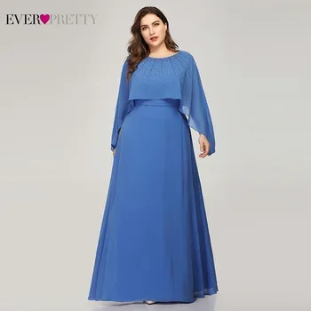 Niciodată Destul De Plus Albastru Dimensiune Mama De Mireasa Rochii O-Linie Cu Sacou Elegant Cu Margele Mama Rochii De Vestido De Madrinha 2020