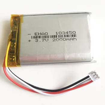 3.7 V 2000mAh JST ZH1.5 mm 3PIN plug Litiu-Polimer LiPo Baterie Reîncărcabilă de celule 103450 Pentru DVD PAD camera GPS Difuzor laptop
