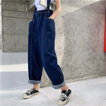 Colorfaith Noi 2020 Femei Blugi De Vară De Înaltă Talie Pantaloni Casual, Din Denim Salopete Streetwear Largi Picior Glezna-Lungime Pantaloni J3787