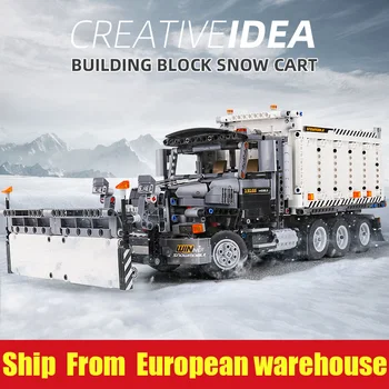 Yeshin 13166 Tehnice Oraș De Zăpadă De Curățare Mașină De Vehicule Mari Blocuri De Constructii Model De Caramizi Compatibile Camion De Jucărie Cadou De Crăciun