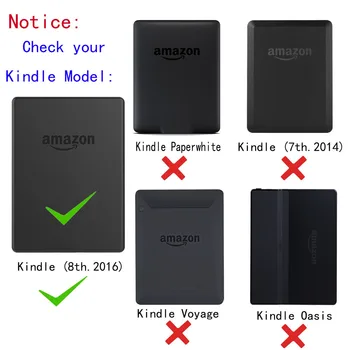 Caz pentru Noul Kindle E-reader (a 8-a Generație, 2016) - Cel mai Subtire si mai Usor SmartShell Acoperire pentru 2016 kindle 8 cartea caz