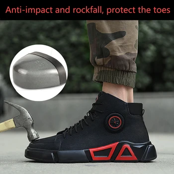 2019 oameni Noi, de siguranță, cizme calde și robust de muncă de sex masculin bombeu metalic exterior respirabil anti-zdrobitor anti-piercing cizme de siguranță