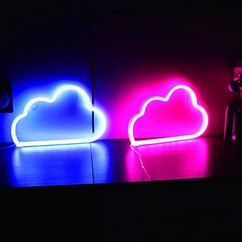Cloud Semn de Neon LED-uri Lumina de Neon Decor Camera Pentru Copii Noptieră Lumina de Noapte Baterie Bar Club KTV Decor de Perete Lampă de Masă